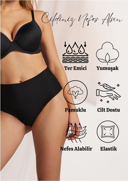 Pamuklu Kadın Yüksek Bel Külot (Slip) 7'li Paket (Büyük Beden-Battal-Bato) fiyatları