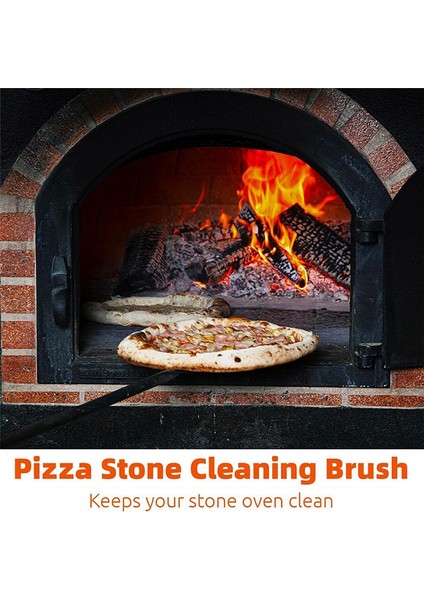 Pizza Fırın Fırçası Barbekü Fırçaları Ahşap Saplı Izgara Kazıyıcı Pizza Taşı Temizleme Fırçası Ev Temizlik Fırçası (Yurt Dışından)