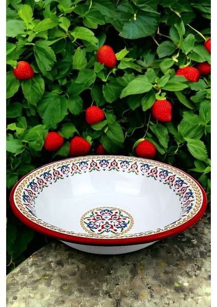 36 cm 4,5 Litre Emaye Leğen Çırpma ve Karıştırma Kabı, Hamur Leğeni. Meyvelik. Çeyiz. Büyük Kase