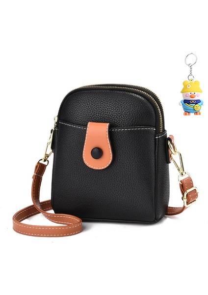 Kadın Çanta Cep Telefonu Mini Küçük Çanta Moda Omuz Crossbody Çanta Çift Katmanlı Büyük Kapasiteli Moda Cep (Yurt Dışından)