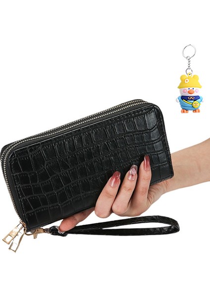 cüzdan Kadın Moda Çift Fermuarlı Dövüş Çanta Çoklu Kart Yuvası Kart Tutucu (Yurt Dışından)