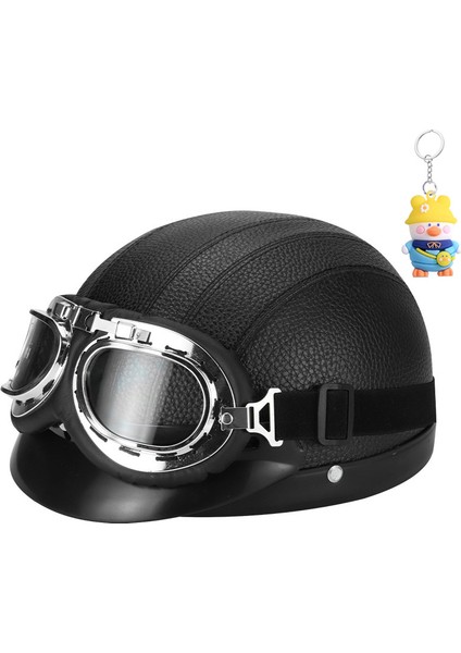 kask Dört Mevsim Tramvay Yarı Kask Hafif Deri Kask Bisiklet Sürme Kask (Yurt Dışından)