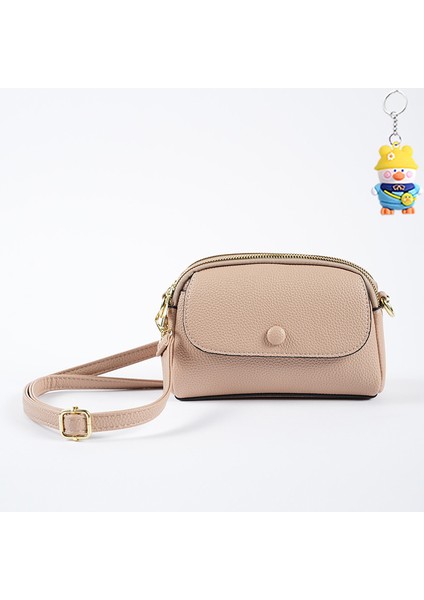Crossbody Çanta Basit Moda Düz Renkli Çok Katmanlı Cep Telefonu Çantası Büyük Kapasiteli Seyahat Çantası (Yurt Dışından)