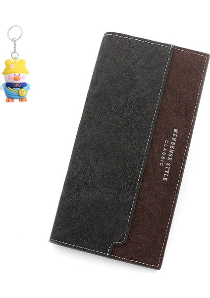 erkek Uzun Cüzdan Gündelik Dikme Buzlu Clutch Kimlik Çantası Çoklu Kart Yuvası Clutch Cüzdan (Yurt Dışından)