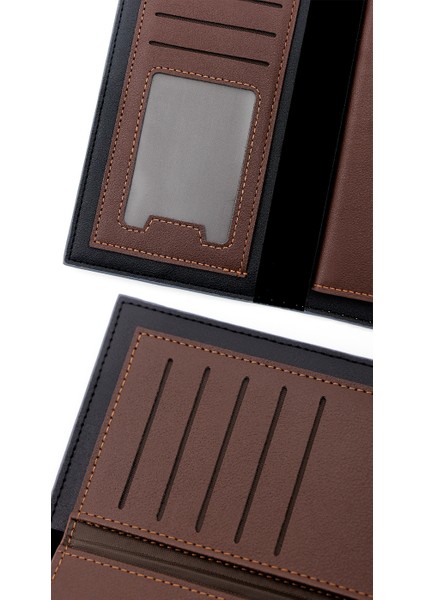 erkek Uzun Cüzdan Gündelik Dikme Buzlu Clutch Kimlik Çantası Çoklu Kart Yuvası Clutch Cüzdan (Yurt Dışından) fırsatları