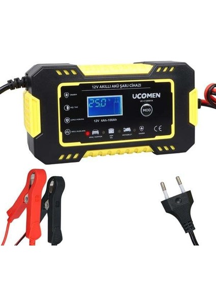 UC-C120501A 12V 6A SARI LED GÖSTERGELİ AKÜ ŞARJ CİHAZI
