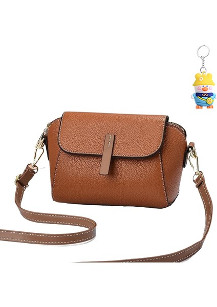 kadın Moda Crossbody Çanta Tek Omuz Çift Katmanlı Toka Küçük Çanta Cep Telefonu Çantası (Yurt Dışından)