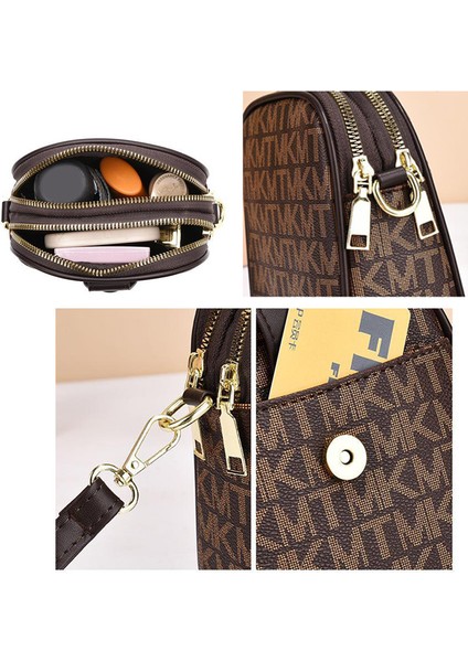 Moda Cep Telefonu Çantası Çift Katmanlı Crossbody Çantası Büyük Kapasiteli Omuz (Yurt Dışından) indirimleri