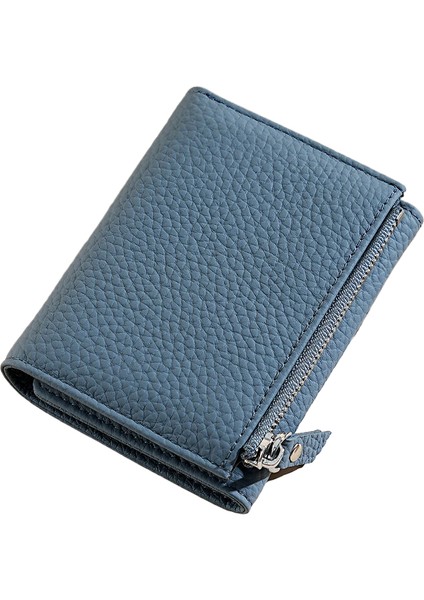 Deri Japon Cüzdan Kadın Tri -Kredi Kredi Kartı Çantaları Rfıd Katlanır Kart Deri Litchee Pattoo Fermuer Para Çantası Kadın (Yurt Dışından)