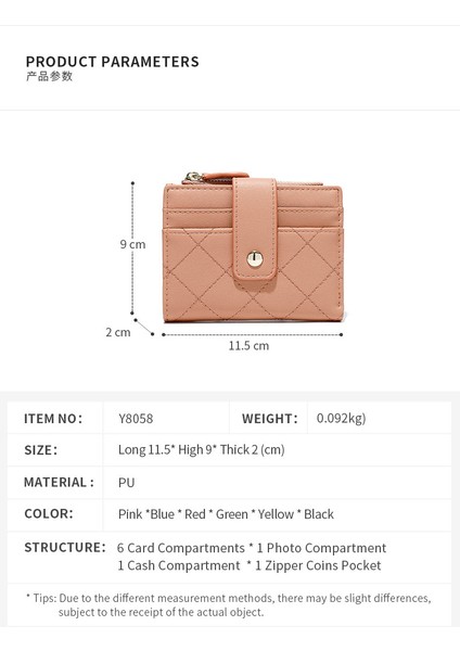 Yaratıcı Fermuar Para Çantası Korece Multi -Card Öğrenci Para Klip Moda Kısa Cüzdan Bayanlar (Yurt Dışından) modelleri