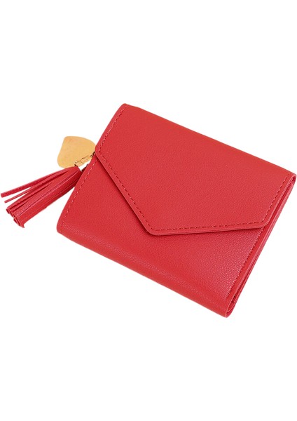 Cüzdan Bayan 2024 Yeni Şort Akan Kolye Litchi Desen Para Kartı Çanta El Tutma Sevimli Para Çanta (Yurt Dışından)