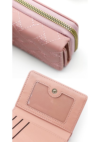 Bayan Kısa Cüzdan Basit Nakış Pu Üç Katlanır Çanta Çok Kart Paketi Çok Kart Cüzdan (Yurt Dışından) modelleri