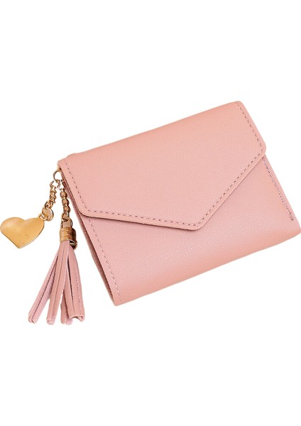 Cüzdan Bayan 2024 Yeni Şort Akan Kolye Litchi Desen Para Kartı Çanta El Tutma Sevimli Para Çanta (Yurt Dışından)