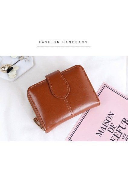 Cüzdan Bayan Kısa Fermuarlı Toka Büyük -Kapasiteli Çok Kardalı Bas Kartı Kart Çantası Tüm -Bir Çantada (Yurt Dışından) fırsatları