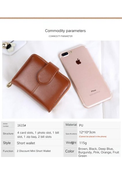 Cüzdan Bayan Kısa Fermuarlı Toka Büyük -Kapasiteli Çok Kardalı Bas Kartı Kart Çantası Tüm -Bir Çantada (Yurt Dışından) fiyatları