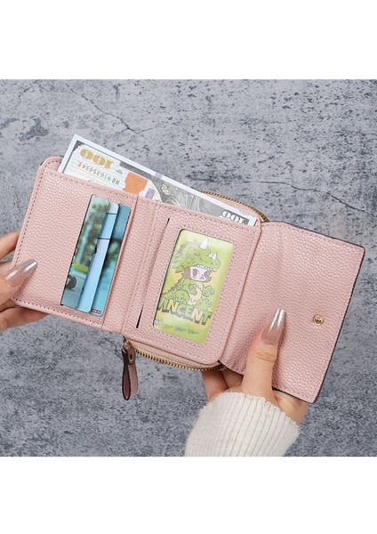 Kısa Baskılı Çoklu Kartlı Öğrenci Kadın Cüzdan Kadın Büyük -Kapasiteli Rüzgar Kartı Çanta Cüzdan Entegre Çanta (Yurt Dışından) modelleri