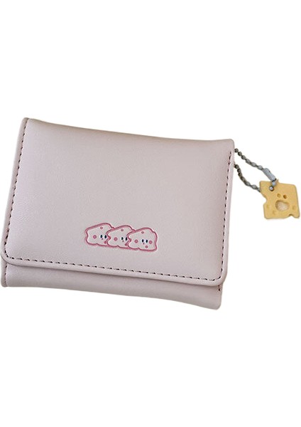 Peynir Kısa Cüzdan Kız Öğrenci Sevimli Karikatür Büyük Kapasiteli Kart Çantası Üçlü % Kapalı Cüzdan (Yurt Dışından)