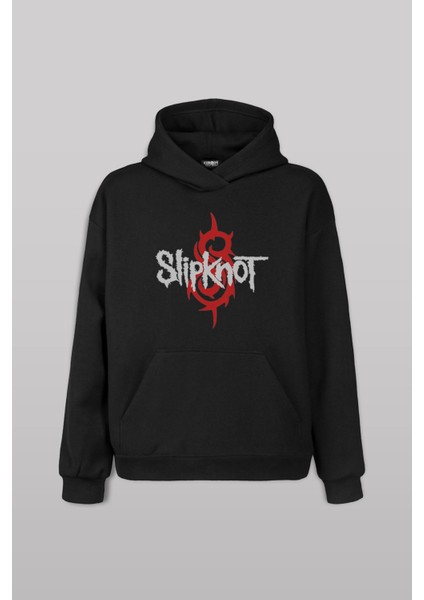 Siyah Sweat Slipknot Goat Star Logo Metal Music Unisex Kapüşonlu Hoodie