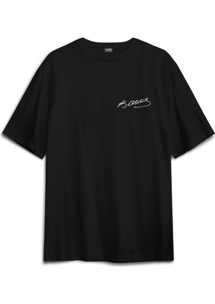 Atatürk Gazi Mustafa Kemal Kalpaklı Sırt Ön Baskılı Oversize Tişört Unisex T-Shirt fiyatları