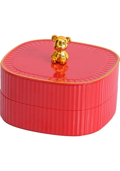 Renkli Atıştırmalık Saklama Kutusu Seti Çift Bölmeler Kırmızı (Yurt Dışından)