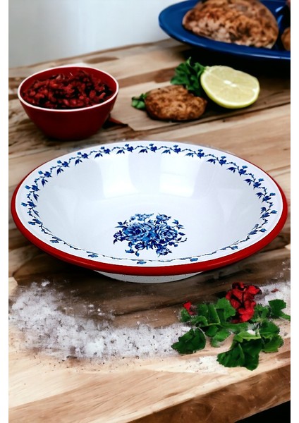 36 cm 4,5 Litre Emaye Leğen Çırpma ve Karıştırma Kabı, Hamur Leğeni. Meyvelik. Çeyiz. Büyük Kase