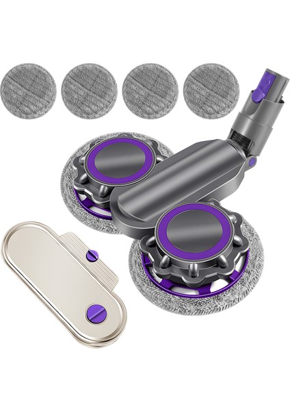 Dyson V12 Digital Slim, V10 Slim Kablosuz Elektrikli Süpürge Için Paspas Başlığı Yedeği, Paspas Başlığı + Su Tankı + 6 Mendil (Yurt Dışından)