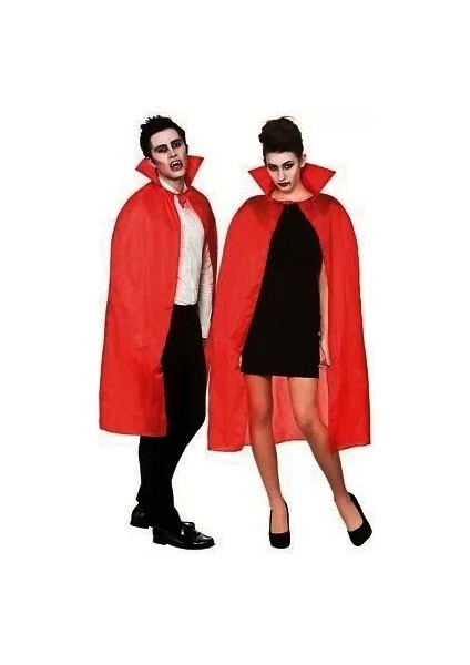 Kırmızı Renk Yakalı Pelerin 120 cm