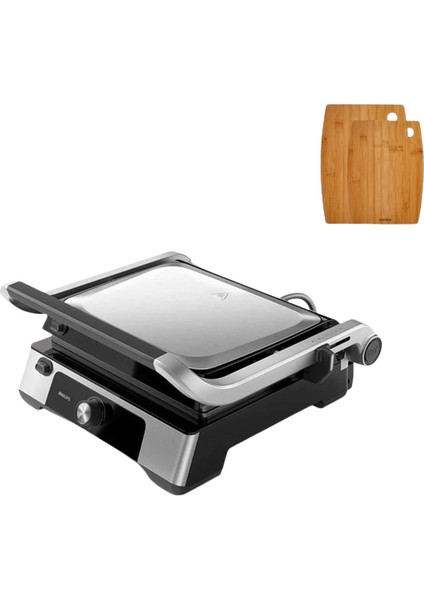 HD6301 2200W 5000 Serisi Yanmaz Yapışmaz Döküm Plakalı Izgara ve Tost Makinesi