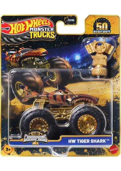 Monster Trucks Bigfoot Trophy Şampiyonları Tekli Arabalar JDV96 - JDW02 Hw Tiger Shark
