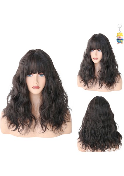 Peruk Kadın Dalgalı Kıvırcık Orta Uzun Kıvırcık Saç Güzellik Peruk Seti (Yurt Dışından)