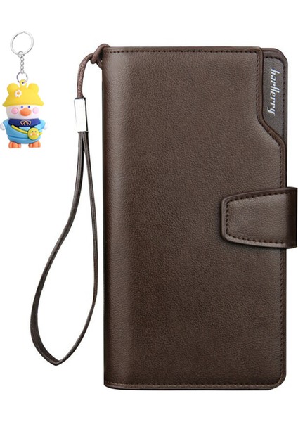 Gündelik Çok Fonksiyonlu Erkek Clutch Iş Cüzdanı Uzun Fermuarlı Cep Telefonu Çantası (Yurt Dışından)