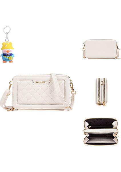 Bayan Çantaları Çift Fermuarlı Telefon Çantaları Moda Omuz Crossbody Çanta Cüzdan (Yurt Dışından)