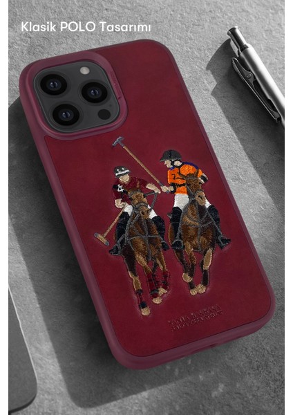 Santa Barbara Polo Racquet Club iPhone 14 Jockey Deri Kapak - Kahverengi