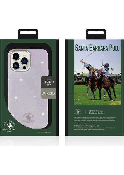 Santa Barbara Polo Racquet Club iPhone 14 Pro Max Aurora Simli Kapak - Mor