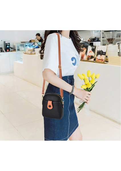 Kadın Çanta Cep Telefonu Mini Küçük Çanta Moda Omuz Crossbody Çanta Çift Katmanlı Büyük Kapasiteli Moda Cep (Yurt Dışından) modelleri