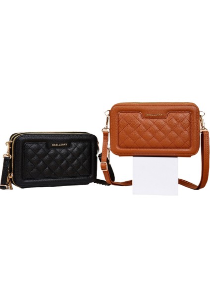 Bayan Çantaları Çift Fermuarlı Telefon Çantaları Moda Omuz Crossbody Çanta Cüzdan (Yurt Dışından) fırsatları