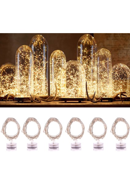6 Pcs Su Geçirmez Sıcak Beyaz Işık Bakır Tel Yıldızlı Dize Işık (Yurt Dışından)