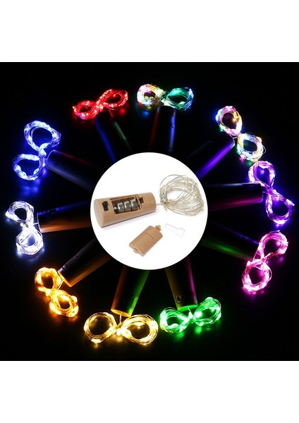10 Pcs LED Şişe Mantarı Bakır Tel Işık 2m 20LEDS Beyaz Işık (Yurt Dışından) fiyatları