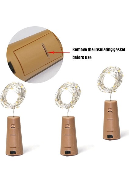 10 Pcs LED Şişe Mantarı Bakır Tel Işık 2m 20LEDS Beyaz Işık (Yurt Dışından) fırsatları