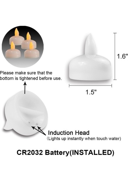 12 Pcs Spa Duş Suyu Dekoratif Mum Işıkları Sıcak Beyaz Işık (Yurt Dışından) fırsatları