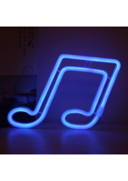 Müzik Notası Neon Açık Mavi Işık (Yurt Dışından)