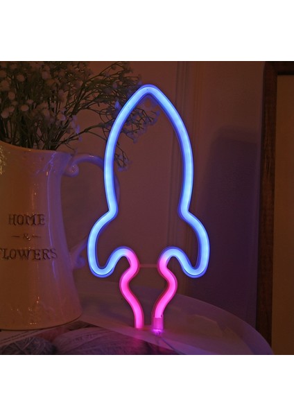 LED Kişiselleştirilmiş Neon Dekoratif Işık, Özellik: Roket (Yurt Dışından)