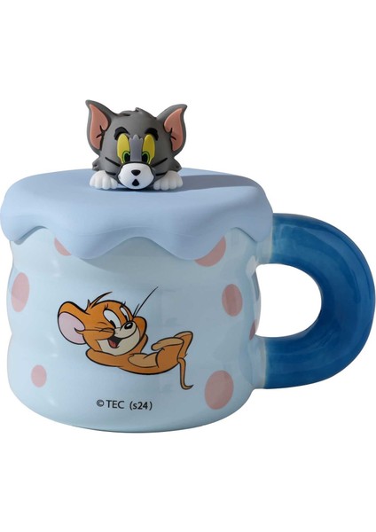 320ML Kedi ve Fare Kupa Kapaklı Seramik Kupa (Yurt Dışından)