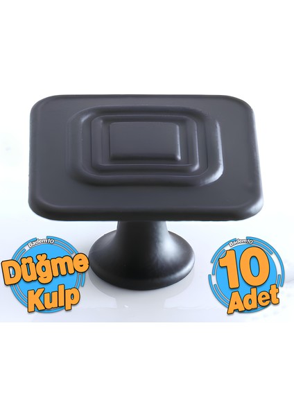 10 Adet Klas Kulp Düğme Mat Siyah Mobilya Mutfak Dolabı Çekmece Dolap Kapak Kulpu Metal