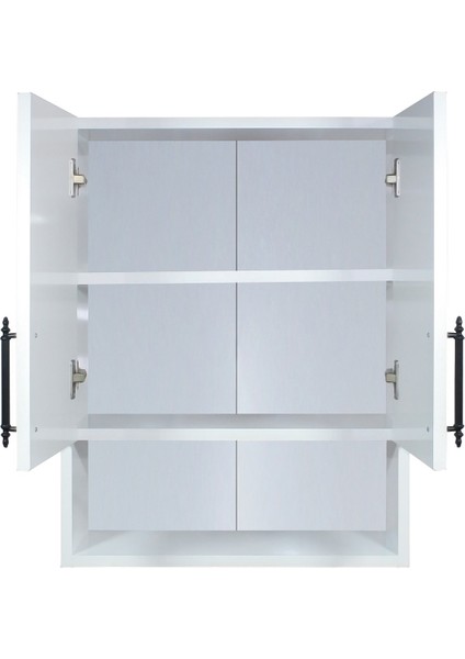 Çok Amaçlı Banyo Dolabı, Ecza Dolabı, 2 Kapaklı Dolap, Hol, Banyo, Ofis, Beyaz, Asudehome