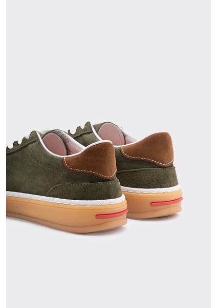 Morpy Haki Süet Deri Kadın Sneaker