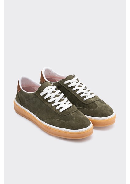Morpy Haki Süet Deri Kadın Sneaker