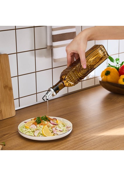 Daisy Cam Çiçek Desenli Yağdanlık 500 ml Amber fiyatları