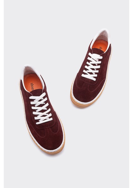 Morpy Bordo Süet Deri Kadın Sneaker