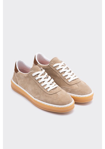 Morpy Bej Süet Deri Kadın Sneaker